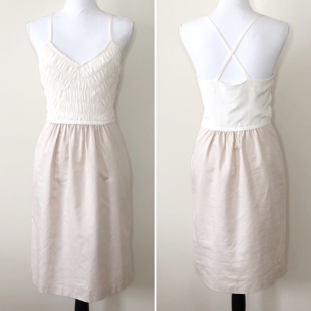 Banana Republic Column Dress Silk Ruched Bodice 8
